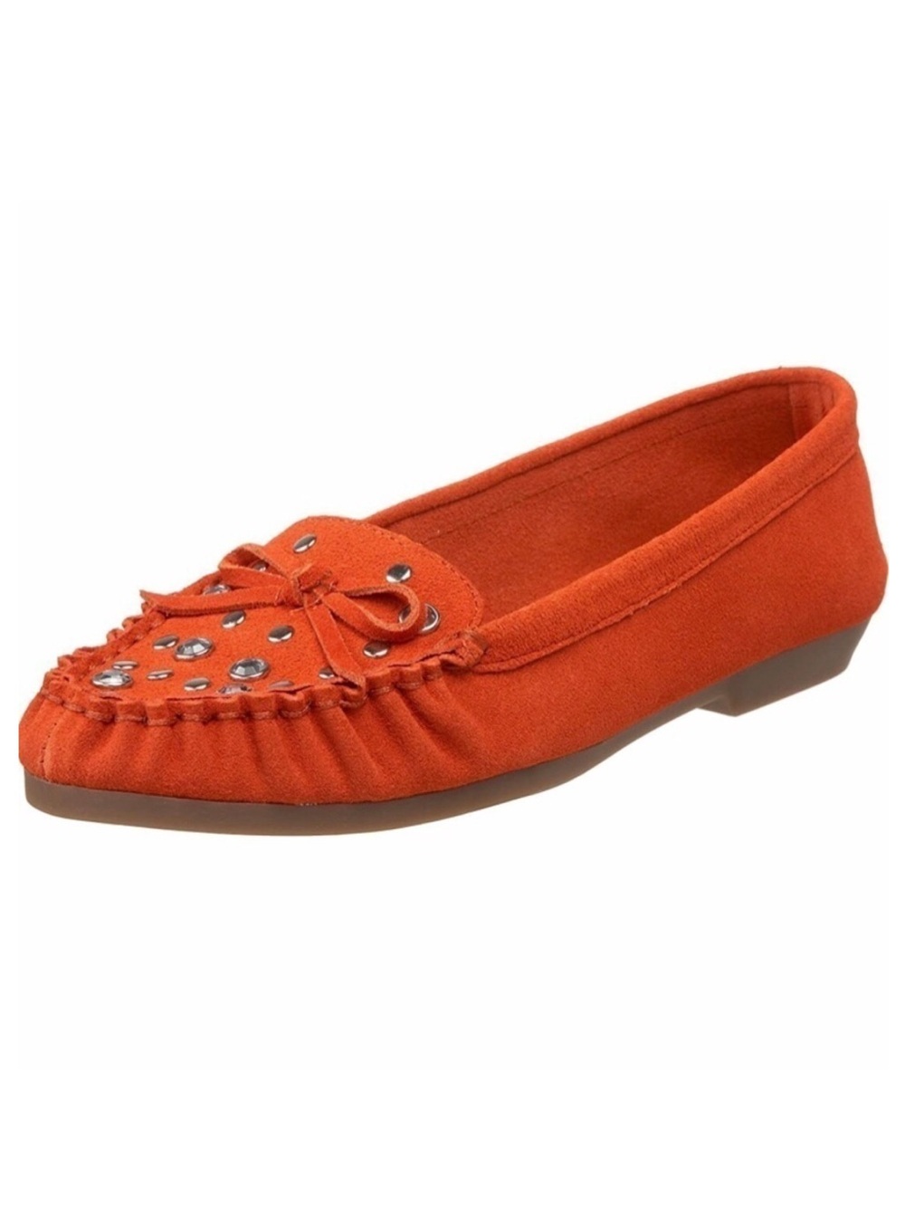 YELLOW BOX Orange Suede Leather Moccasins Like New